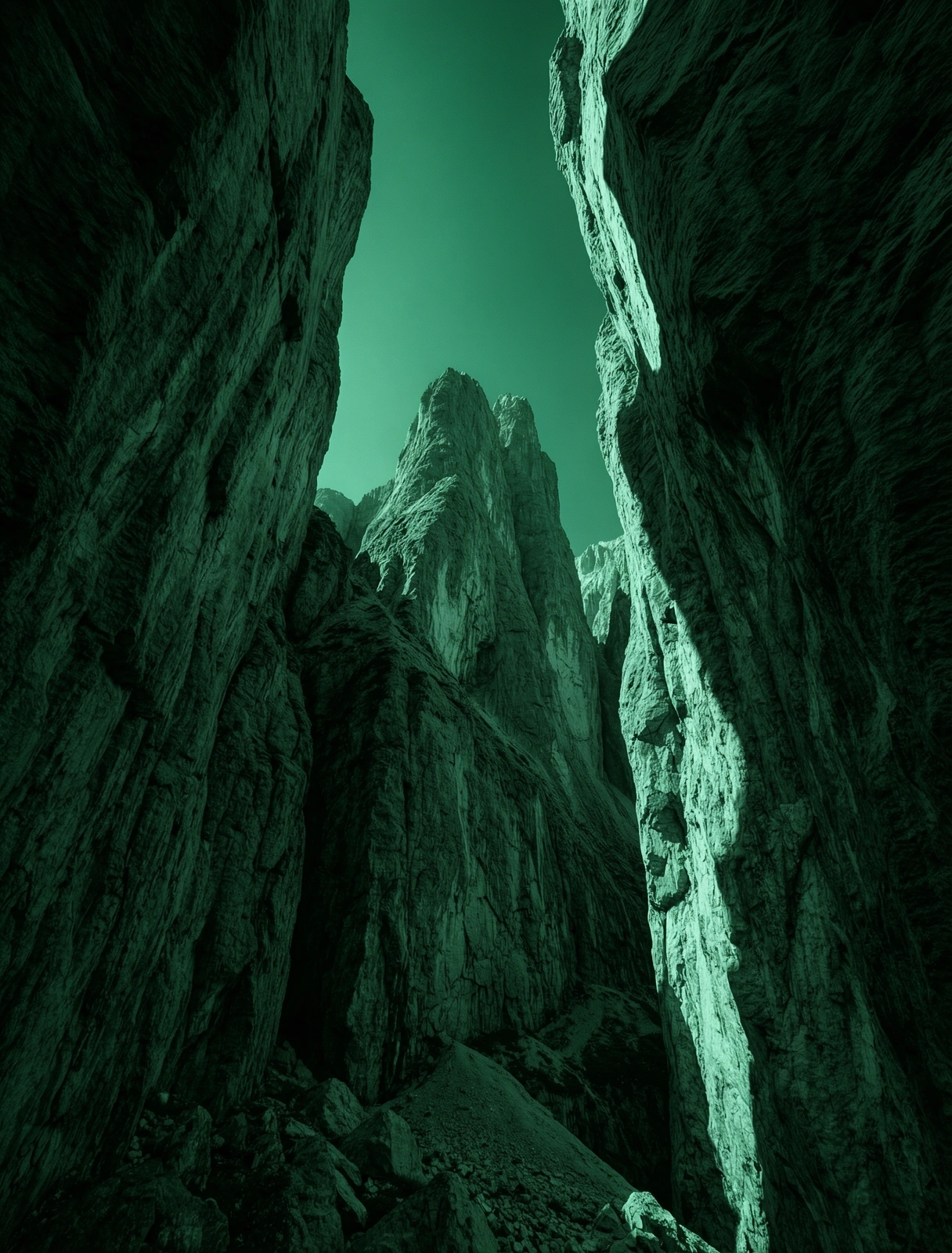 The majestic Slovenian Alps under cold mountain light